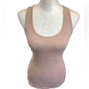 Shyanne faux suede Pink Fitted Sleeveless Tank Top